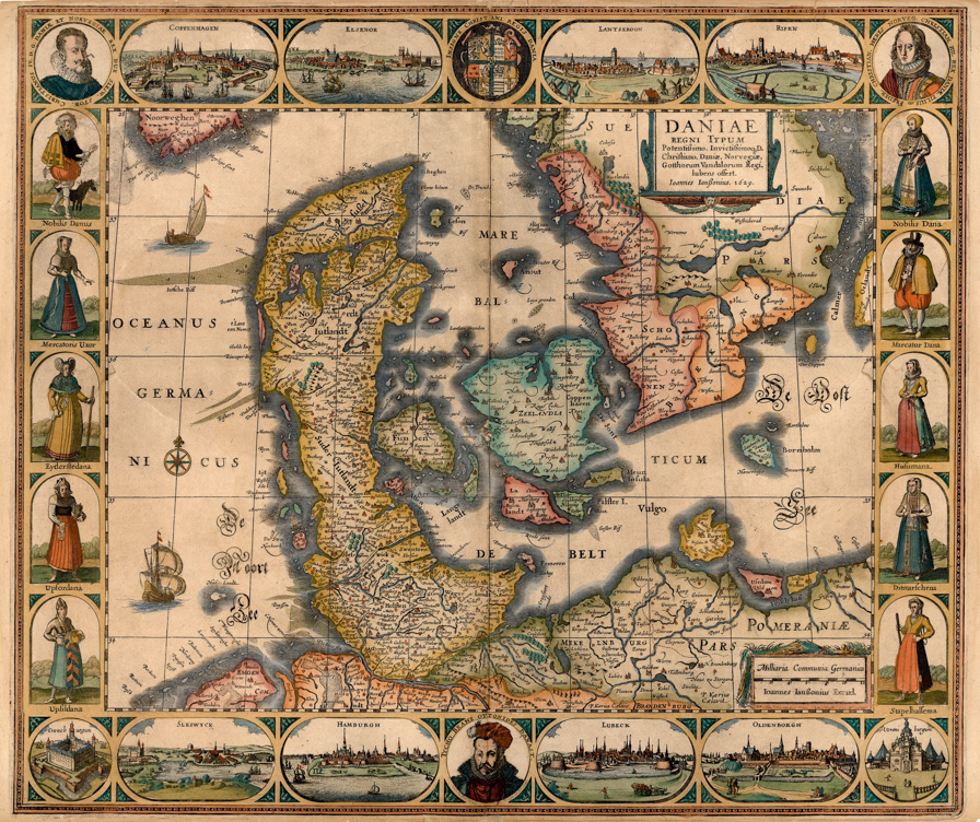 Kort over Danmark fra 1629