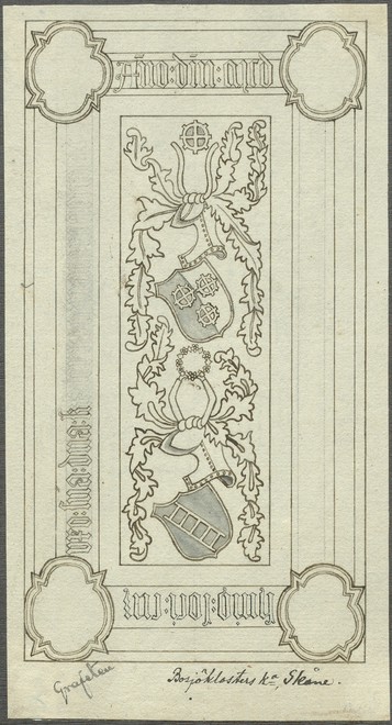 Tuschtegning fra 1700- eller 1800-tallet. Foto Lars Kennerstedt. Riksantikvarieämbetet. Public Domain.